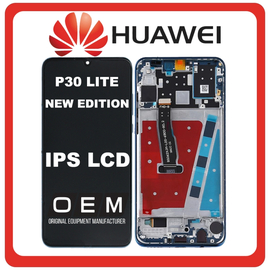 HQ OEM Συμβατό Με Huawei P30 Lite New Edition 2020(Marie-L21BX, MAR-LX2B, HWV33) IPS LCD Display Screen Assembly Οθόνη + Touch Screen Digitizer Μηχανισμός Αφής + Frame Bezel Πλαίσιο Σασί Midnight Black Μαύρο (Premium A+)