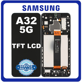 HQ OEM Συμβατό Για Samsung Galaxy A32 5G (SM-A326B, SM-A326B/DS) TFT LCD Display Screen Assembly Οθόνη + Touch Screen Digitizer Μηχανισμός Αφής + Frame Bezel Πλαίσιο Σασί Awesome Black Μαύρο (Grade AAA+++)