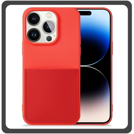 Θήκη Πλάτης - Back Cover, Silicone Σιλικόνη  Liquid Inserted TPU Protective Case Red Κόκκινο For iPhone 14 Pro