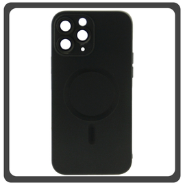 Θήκη Πλάτης - Back Cover, Silicone Σιλικόνη Liquid Silicone Magnetic Protection Case Black Μαύρο For iPhone 14 Pro