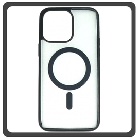 Θήκη Πλάτης - Back Cover, Silicone Σιλικόνη Frosted Edge Macaroon Magnetic Case Black Μαύρο For iPhone 13 Pro