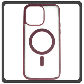 Θήκη Πλάτης - Back Cover, Silicone Σιλικόνη Frosted Edge Macaroon Magnetic Case Plum Purple Μωβ For iPhone 13 Pro