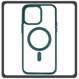 Θήκη Πλάτης - Back Cover, Silicone Σιλικόνη Frosted Edge Macaroon Magnetic Case Green Πράσινο For iPhone 13 Pro