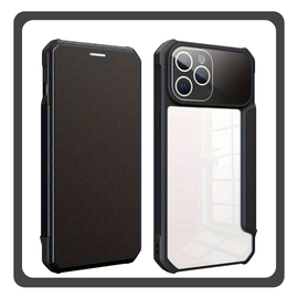 Θήκη Book, Leather Δερματίνη Colorful Magnetic Leather Case Black Μαύρο For iPhone 12