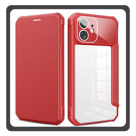 Θήκη Book, Leather Δερματίνη Colorful Magnetic Leather Case Red Κόκκινο For iPhone 12