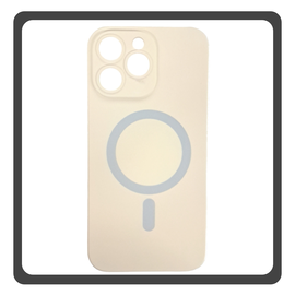 Θήκη Πλάτης - Back Cover, Silicone Σιλικόνη Liquid Magnetic Protection Case White Άσπρο For iPhone 12