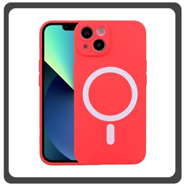 Θήκη Πλάτης - Back Cover, Silicone Σιλικόνη Liquid Silicone Magnetic Protection Case Red Κόκκινο For iPhone 13 Mini
