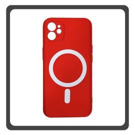 Θήκη Πλάτης - Back Cover, Silicone Σιλικόνη Liquid Magnetic Protection Case Red Κόκκινο For iPhone 12