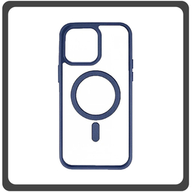 Θήκη Πλάτης - Back Cover, Silicone Σιλικόνη Frosted Edge Macaroon Magnetic Case Blue Μπλε For iPhone 12 / 12 Pro