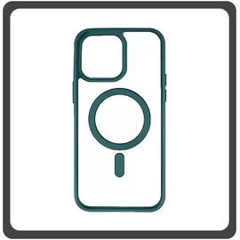 Θήκη Πλάτης - Back Cover, Silicone Σιλικόνη Frosted Edge Macaroon Magnetic Case Green Πράσινο For iPhone 12 / 12 Pro