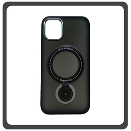 Θήκη Πλάτης - Back Cover, Silicone Σιλικόνη Rotating Magnetic Bracket Protective Case Black Μαύρο For iPhone 13 Pro
