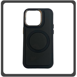 Θήκη Πλάτης - Back Cover, Silicone Σιλικόνη Liquid Magnetic Skin Protection Case Black Μαύρο For iPhone 12 / 12 Pro