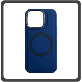 Θήκη Πλάτης - Back Cover, Silicone Σιλικόνη Liquid Magnetic Skin Protection Case Blue Μπλε For iPhone 12 / 12 Pro