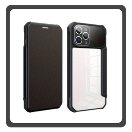 Θήκη Book, Leather Δερματίνη Colorful Magnetic Leather Case Black Μαύρο For iPhone 12 Pro