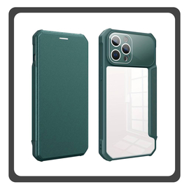 Θήκη Book, Leather Δερματίνη Colorful Magnetic Leather Case Dark Green Πράσινο For iPhone 12 Pro