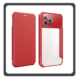 Θήκη Book, Leather Δερματίνη Colorful Magnetic Leather Case Red Κόκκινο For iPhone 12 Pro