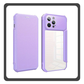 Θήκη Book, Leather Δερματίνη Colorful Magnetic Leather Case Purple Μωβ For iPhone 12 Pro