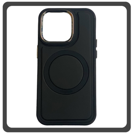 Θήκη Πλάτης - Back Cover, Silicone Σιλικόνη Liquid Magnetic Skin Protection Case Black Μαύρο For iPhone 13 Pro