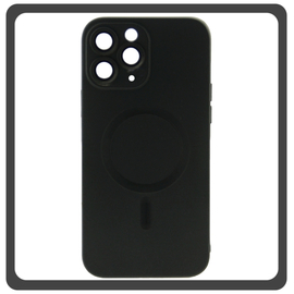 Θήκη Πλάτης - Back Cover, Silicone Σιλικόνη Liquid Silicone Magnetic Protection Case Black Μαύρο For iPhone 12 Pro Max