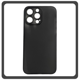 Θήκη Πλάτης - Back Cover, Silicone Σιλικόνη Ultra Thin Feather PP Case Black Μαύρη For iPhone 14 Pro
