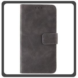 Θήκη Book, Δερματίνη Leather Flap Wallet Case with Clasp Gray Γκρι For iPhone 14 Pro