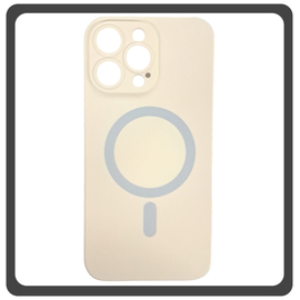 Θήκη Πλάτης - Back Cover, Silicone Σιλικόνη Liquid Silicone Magnetic Protection Case White Άσπρο For iPhone 13 Pro