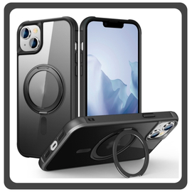 Θήκη Πλάτης - Back Cover, Silicone Σιλικόνη Creative Invisible Bracket Protective Case Black Μαύρο For iPhone 14