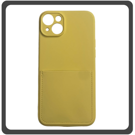 Θήκη Πλάτης - Back Cover, Silicone Σιλικόνη Liquid Inserted TPU Protective Case Yellow Κίτρινο For iPhone 14