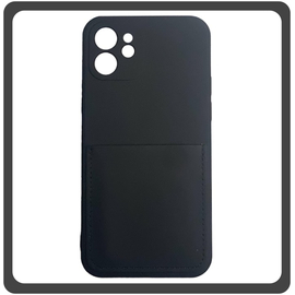 Θήκη Πλάτης - Back Cover, Silicone Σιλικόνη Liquid Inserted TPU Protective Case Black Μαύρο For iPhone 12