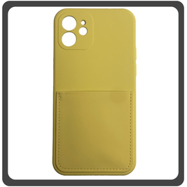 Θήκη Πλάτης - Back Cover, Silicone Σιλικόνη Liquid Inserted TPU Protective Case Yellow Κίτρινο For iPhone 12