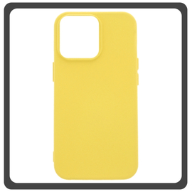 Θήκη Πλάτης - Back Cover, Silicone Σιλικόνη High Quality Liquid TPU Soft Protective Case Yellow Κίτρινο For iPhone 13 Pro
