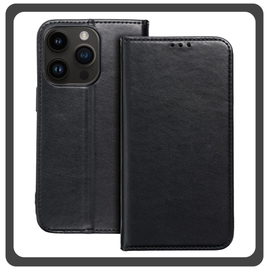 Θήκη Book, Leather Δερματίνη Print Wallet Case Black Μαύρο For iPhone 12 / 12 Pro