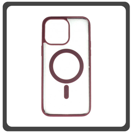 Θήκη Πλάτης - Back Cover, Silicone Σιλικόνη Frosted Edge Macaroon Magnetic Case Plum Purple Μωβ For iPhone 13 Mini