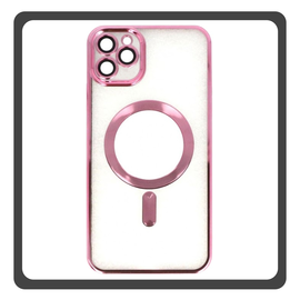 Θήκη Πλάτης - Back Cover, Silicone ΣιλικόνηPattern Plated Magnetic Case Pink Ροζ For iPhone 12
