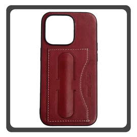 Θήκη Πλάτης - Back Cover Silicone Σιλικόνη Leather Δερματίνη Minimalist Plug-in Support Case Red Κόκκινο For iPhone 11 Pro Max