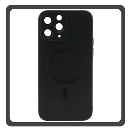 Θήκη Πλάτης - Back Cover Silicone Σιλικόνη Liquid Silicone Magnetic Protection Case Black Μαύρο For iPhone 11 Pro Max