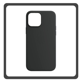 Θήκη Πλάτης - Back Cover, Silicone Σιλικόνη High Quality Liquid TPU Soft Protective Case Black Μαύρο For iPhone 12 Mini