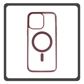 Θήκη Πλάτης - Back Cover, Silicone Σιλικόνη Frosted Edge Macaroon Magnetic Case Plum Purple Μωβ For iPhone 12 Mini