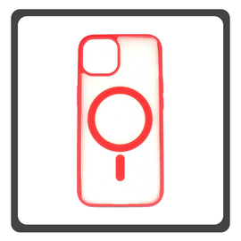 Θήκη Πλάτης - Back Cover, Silicone Σιλικόνη Frosted Edge Macaroon Magnetic Case Red Κόκκινο For iPhone 12 Mini