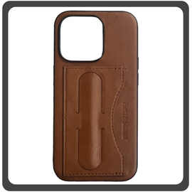 Θήκη Πλάτης - Back Cover Silicone Σιλικόνη Leather Δερματίνη Minimalist Plug-in Support Case Brown Καφέ For iPhone 11 Pro Max