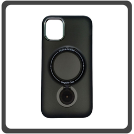 Θήκη Πλάτης - Back Cover, Silicone Σιλικόνη Rotating Magnetic Bracket Protective Case Black Μαύρο For iPhone 12 Pro Max