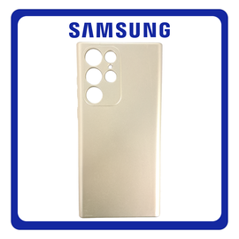 Θήκη Πλάτης - Back Cover, Silicone Σιλικόνη Gold Χρυσό For Samsung S22 Ultra 5G