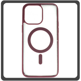 Θήκη Πλάτης - Back Cover, Silicone Σιλικόνη Frosted Edge Macaroon Magnetic Case Plum Purple Μωβ For iPhone 12 Pro Max