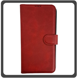Θήκη Book, Δερματίνη Leather Flap Wallet Case with Clasp Red Κόκκινο For iPhone 12 Pro Max