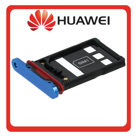 Γνήσια Original Huawei P30 Pro (VOG-L29, VOG-L09), SIM Card Tray + Micro SD Tray Aurora Blue Μπλε 51661MFE (Service Pack By Samsung)