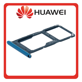 Γνήσια Original Huawei P smart 2019  (POT-L21 POT-LX1) SIM Card Tray + Micro SD Tray Aurora Blue Μπλε 51661LDD (Service Pack By Huawei)
