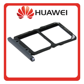 Γνήσια Original Huawei Honor 20 (YAL-L21, YAL-AL00), SIM Card Tray + Micro SD Tray Midnight Black Μαύρο 51661MKN (Service Pack By Huawei)