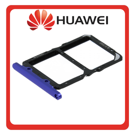 Γνήσια Original Huawei Honor 20 (YAL-L21, YAL-AL00), SIM Card Tray + Micro SD Tray Blue Μπλε 51661MKM (Service Pack By Huawei)