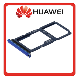 Γνήσια Original Huawei P Smart Z (STK-L21) SIM Card Tray + Micro SD Tray Υποδοχέας Βάση Θήκη Κάρτας SIM Midnight Blue Μπλε 51661MSE (Service Pack By Huawei)