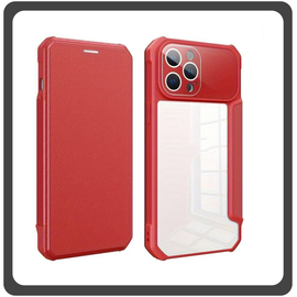 Θήκη Book, Δερματίνη Colorful Magnetic Leather Case Red Κόκκινη For iPhone 12 Pro Max